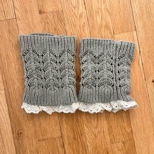 cottage core lace knitted leg warmers